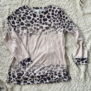 Lightweight leopard and beige sweater